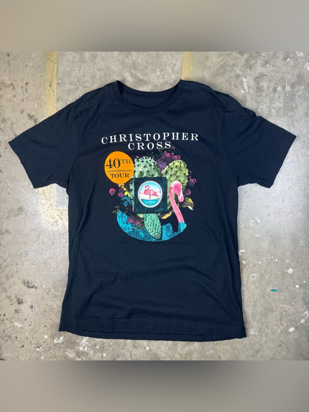 Christopher Cross 40th Anniversary Tour T-Shirt Size Large Concert Rock Band Tee